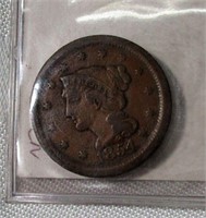 1854 Large Cent in Fine Condition