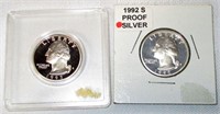 Lot of 2 Proof Silver Quarters