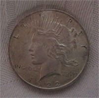 1922 Peace Silver Dollar Frosted AU