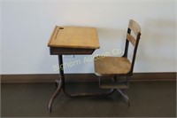 *Vintage School Desk w/ Attached Swivel Chair