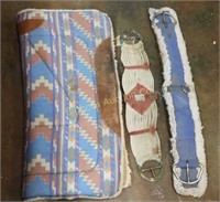 Western Saddle Pad, 2 Cinches 3pc lot