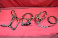 Leather Pony/Foal Halters 3pc lot