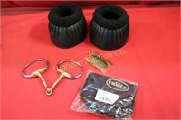 Bell Boots, Training Snaffle, Treat Bag 3pc lot