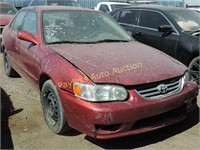 2001 Toyota Corolla 2T1BR12E81C459183 Red