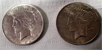 Lot of 2 1922 Peace Silver Dollars #2