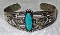 Sterling and Turquoise Indian Bracelet
