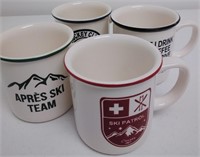 4 mugs grande tasse for hockey and ski ,
