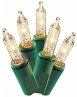 New-  Holiday Time 100 Clear Mini Lights - Green