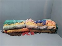 Rug : 4' x 6' cotton poly blend woven plaid