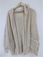 New women's fuzzy extra large cardigan with hood