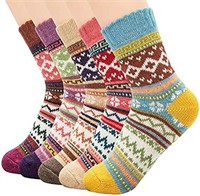 NEW - 6 Pack Wool Socks Winter, Homdas Women