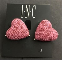 NWT INC PINK HEART EARRINGS $29