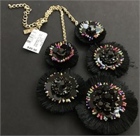 NWT INC BLACK AND BEAD DISK NECKLACE  $49