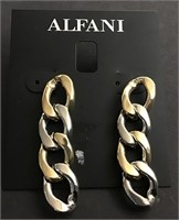 NWT ALFANI GOLD/SILVER CHAIN LINK EARRINGS $29