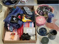 Dresser Top Items - Perfumes, Jewelry, Mirror +