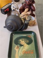 Vintage Ceramic Planters & Coke Tray