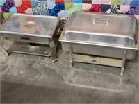 Two Stainless Sterno Server Buffet Pans
