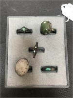 Five Estate Rings withTurquoise and Some Sterling