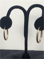 14 Karat Gold Loop Earrings, .8 dwt