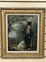 Boy with Dog, Oil on Wood 12" x 14"