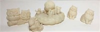 Triune Italian Alabaster Carved Figurines