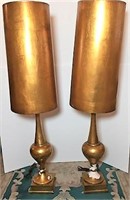 Pair of Painted Plaster Tall Lamps