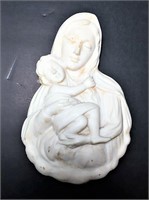 Triune Italian Alabaster Carved Madonna