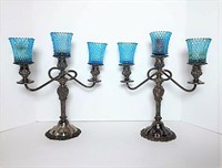 Pair of Silver Plate Candle Holders