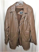 Men's Brown Leather Car Coat