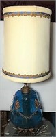 Regency Blue Glass Lamp