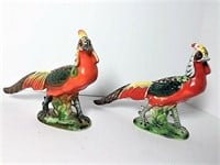 Two Ceramic Pheasants Hand Painted