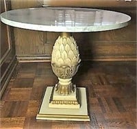 Artichoke Pedestal Base Table & Marble