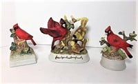 Three Cardinal Ceramic Figurines