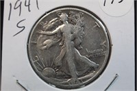 1941-S Walking Liberty Silver Half Dollar