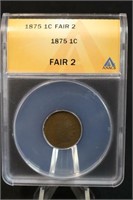 1875 Indian Head Cent Certified by ANACS