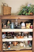 Entire contents of top section of antique cabinet