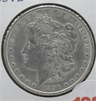 1896 UNC Morgan silver dollar.
