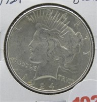 1924 BU peace silver dollar.