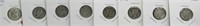 (8) Various date mercury silver dimes in 2x2.