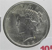 1923 BU peace silver dollar.