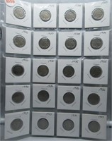 (20) Various date buffalo nickels in 2x2. Dates