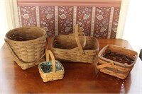 Four Longabeger baskets