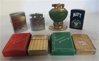 Collection of various style lighters including