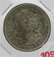 1921 Morgan silver dollar.