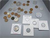 Coin collection including buffalo nickels, cigar