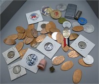 Collectables including souvenir flattened