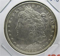 1898 Morgan silver dollar.