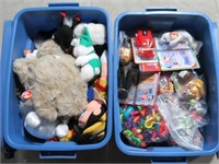 (2) Rubbermaid totes full of stuffed animals,