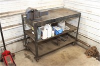 Work Bench w/6" Swivel Vice And Contents On Bench