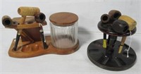 Vintage pipes with stands including corn cob